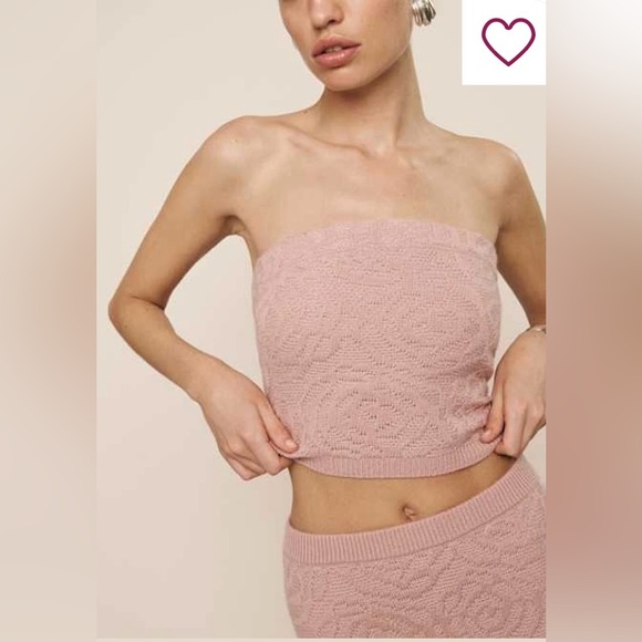 NWT Reformation- Rose Cashmere Linen Set in Color Serenade. Size L - Picture 3 of 13